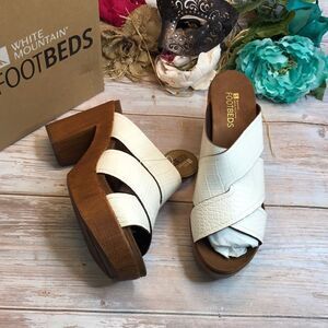 White Mountain White Alive Platform Slide Sandal